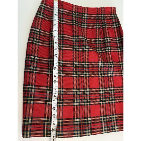 Vtg Wool Cashmere Skirt Ellen Tracy Linda Size Small 6 Tartan Plaid 22”L Suit - Picture 8 of 8